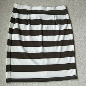 DE collection xl knit pencil skirted taupe and ivory stripe
